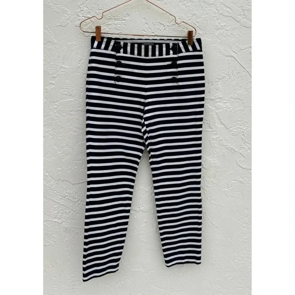 New Express Womens Low Rise Skinny Leg Ankle Fit Sailor Pants Stripes Sz 6R - Picture 14 of 14